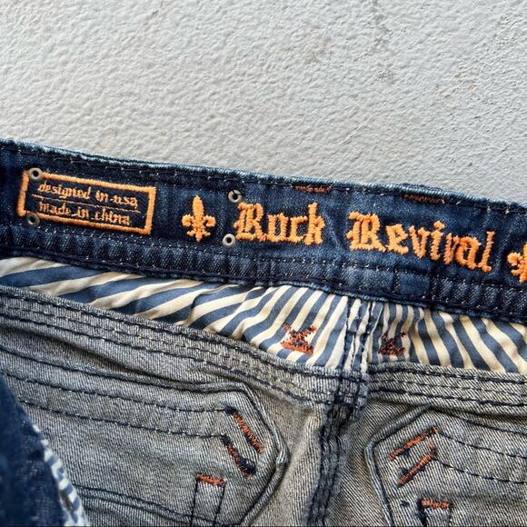 Rock Revival Debbie Straight dark wash flap pocket jeans Size 30 - Picture 4 of 6